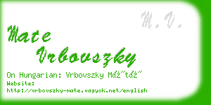 mate vrbovszky business card